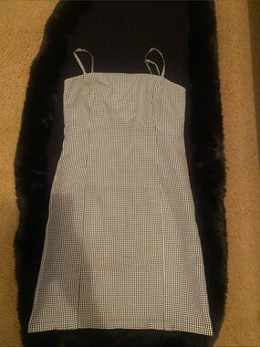 The Limited Black and White Gingham Slip Dress